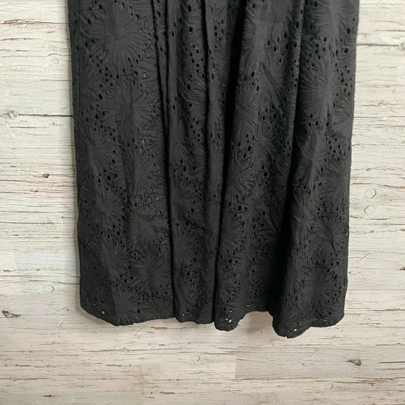 Black label Saks fifth ave eyelet black midi dress size 4 black - Picture 9 of 10